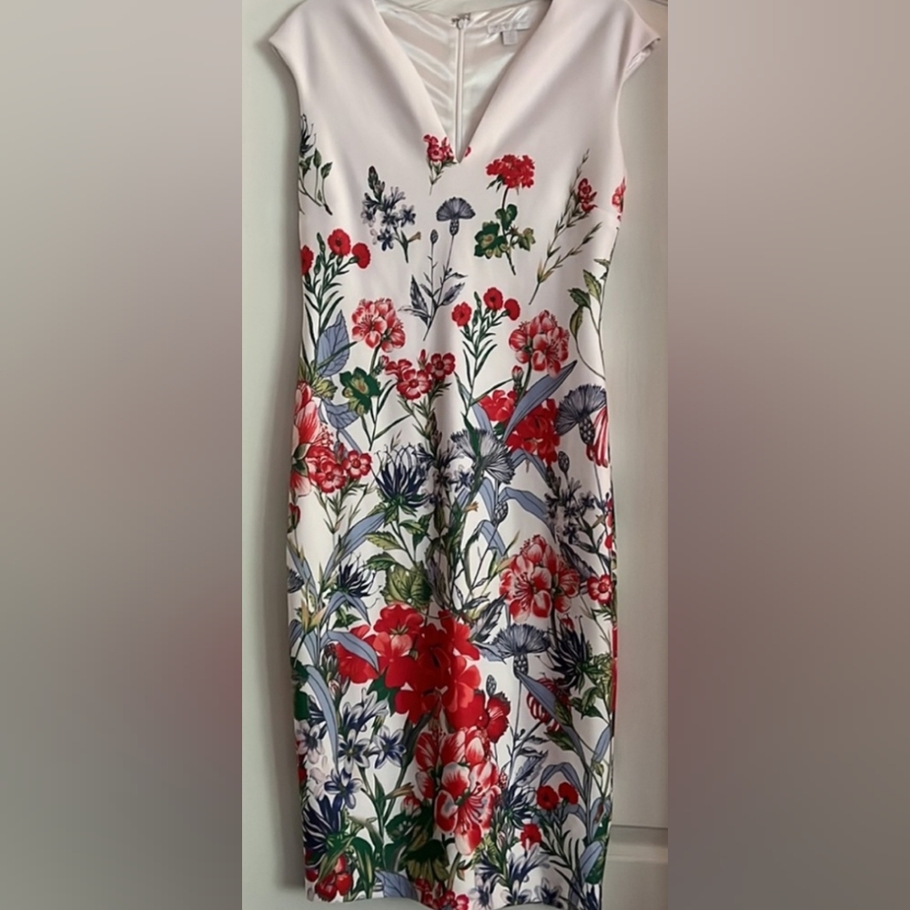 New York & Company Red and Blue Sleeveless Sundress